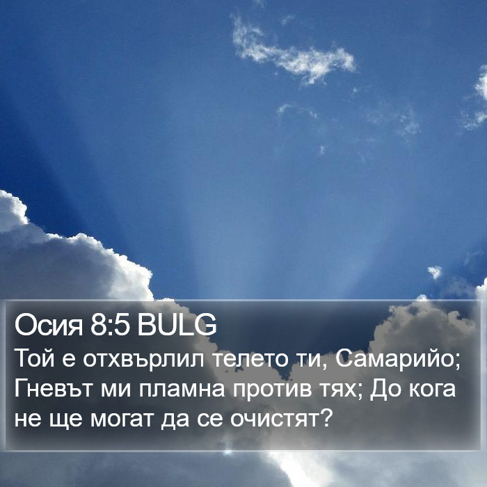 Осия 8:5 BULG Bible Study