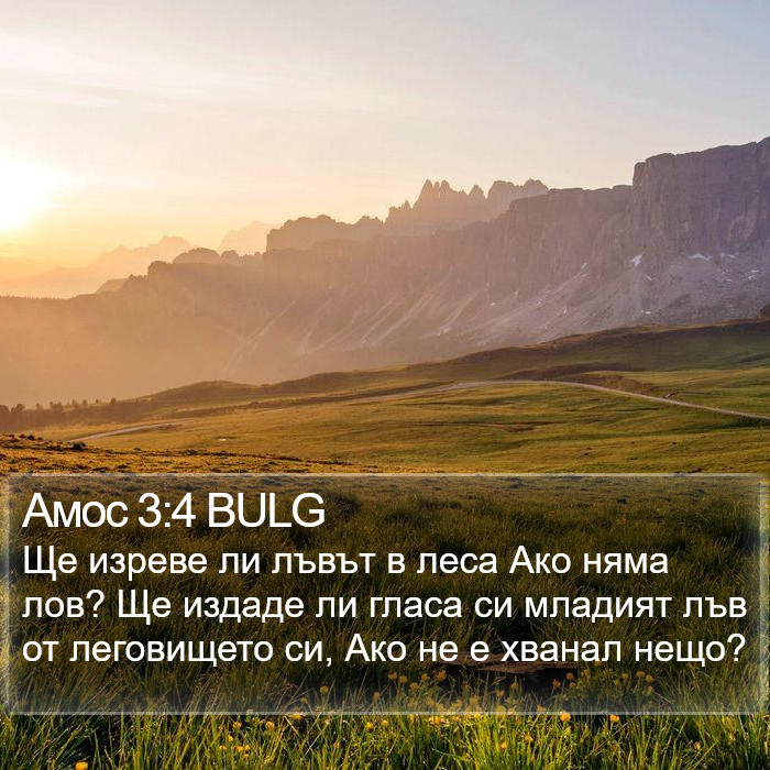 Амос 3:4 BULG Bible Study