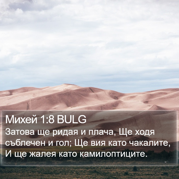 Михей 1:8 BULG Bible Study