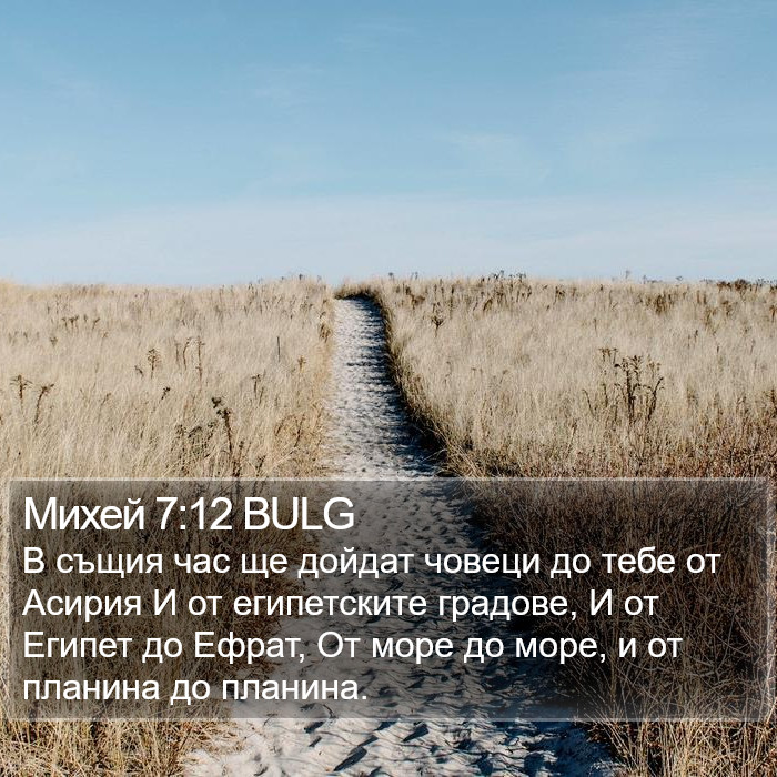 Михей 7:12 BULG Bible Study