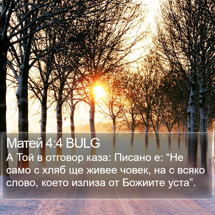 Матей 4:4 BULG Bible Study