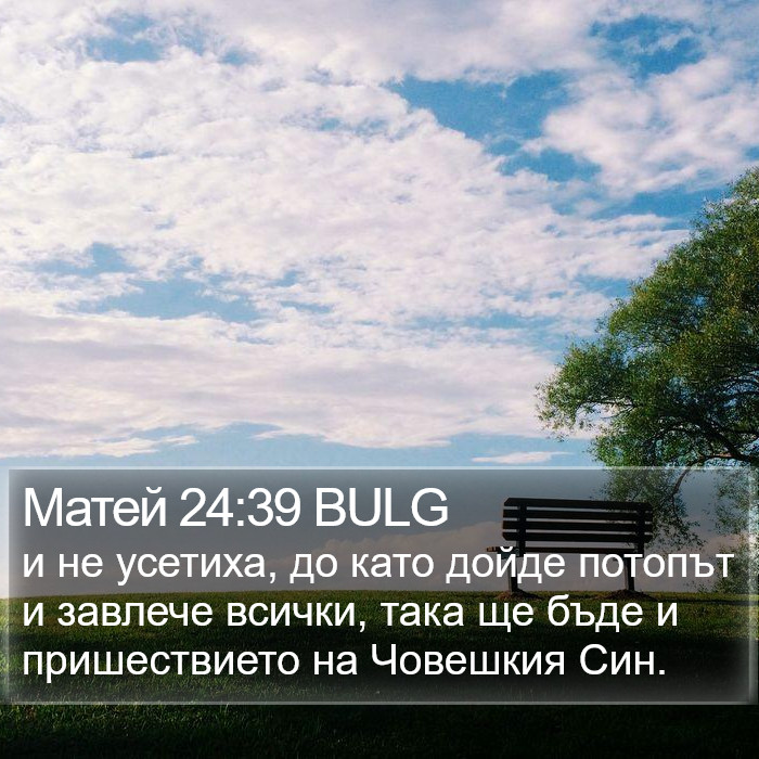Матей 24:39 BULG Bible Study