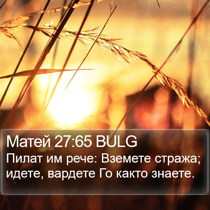 Матей 27:65 BULG Bible Study