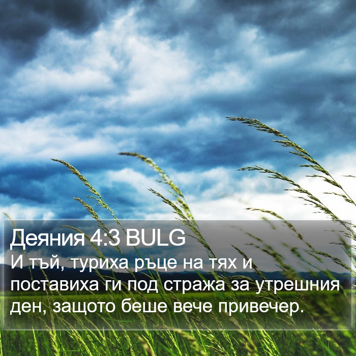 Деяния 4:3 BULG Bible Study