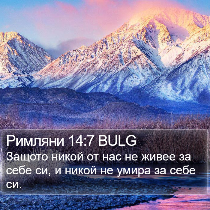 Римляни 14:7 BULG Bible Study