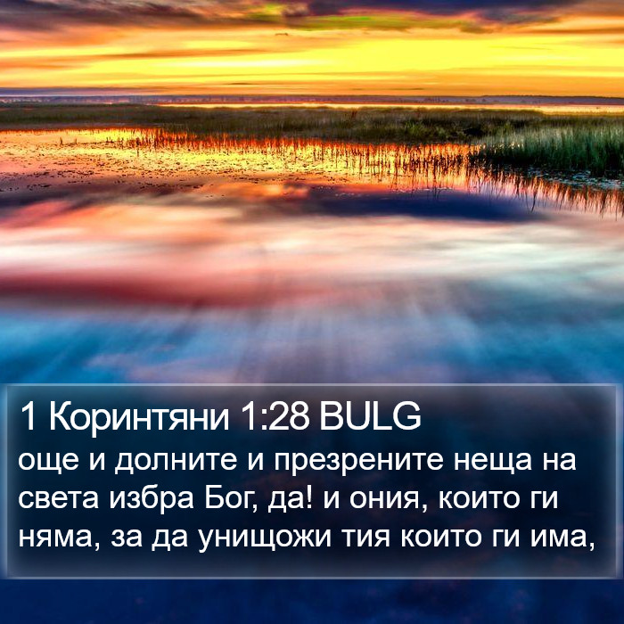 1 Коринтяни 1:28 BULG Bible Study