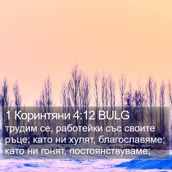 1 Коринтяни 4:12 BULG Bible Study