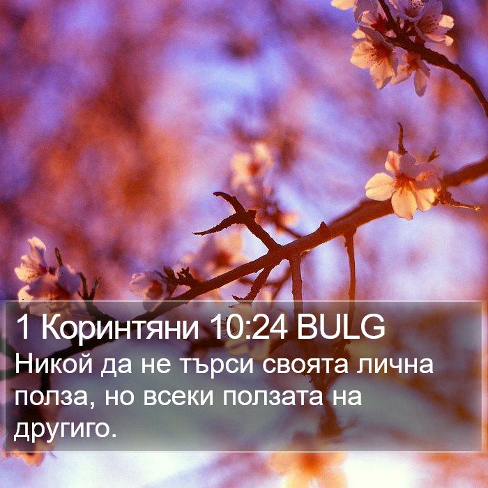 1 Коринтяни 10:24 BULG Bible Study