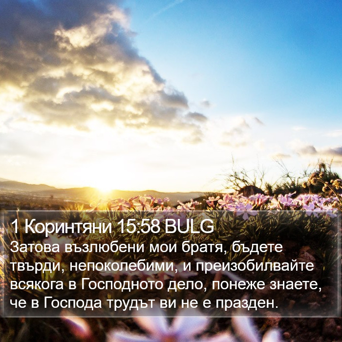 1 Коринтяни 15:58 BULG Bible Study