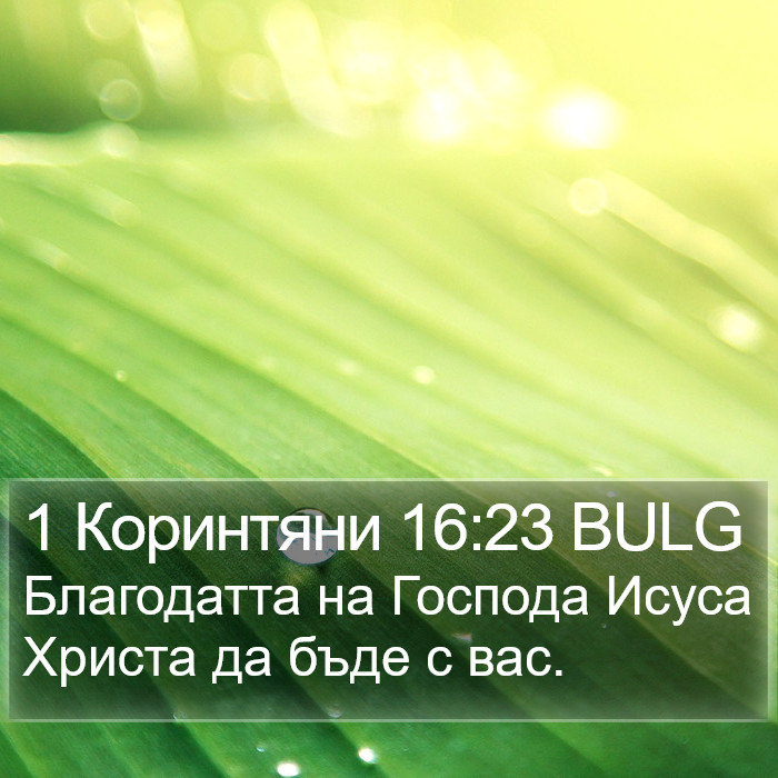 1 Коринтяни 16:23 BULG Bible Study