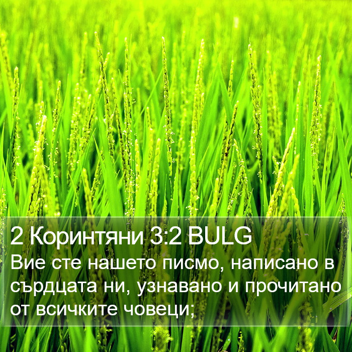 2 Коринтяни 3:2 BULG Bible Study