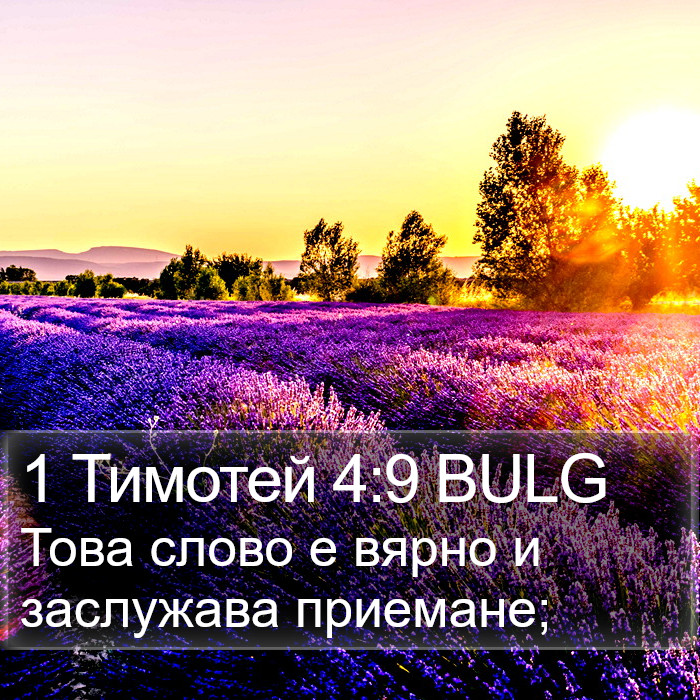 1 Тимотей 4:9 BULG Bible Study