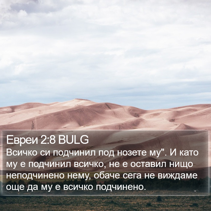 Евреи 2:8 BULG Bible Study
