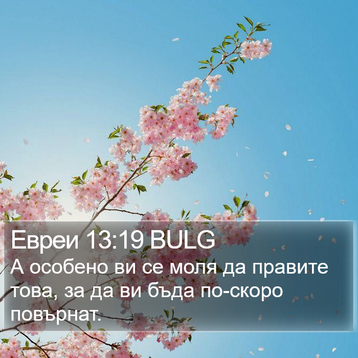 Евреи 13:19 BULG Bible Study