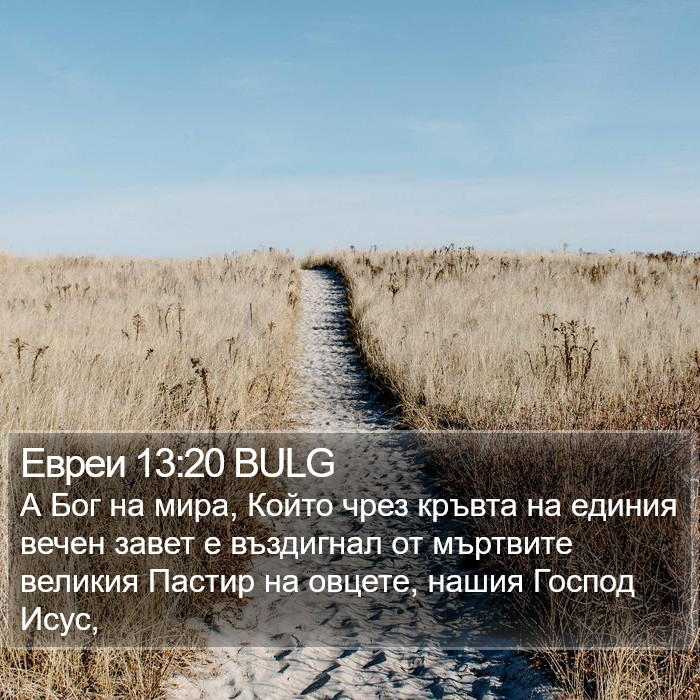 Евреи 13:20 BULG Bible Study